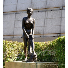 Jardín al aire libre arte de metal artesanías tamaño de la vida bronce estatua chica desnuda sexo venta caliente